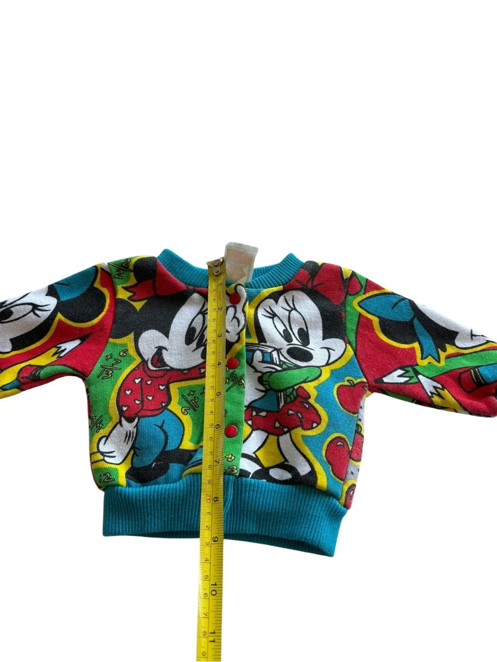 Vtg 1990s Disney Minnie Mouse Snap-front Sweatshirt Cardigan Sz 6m